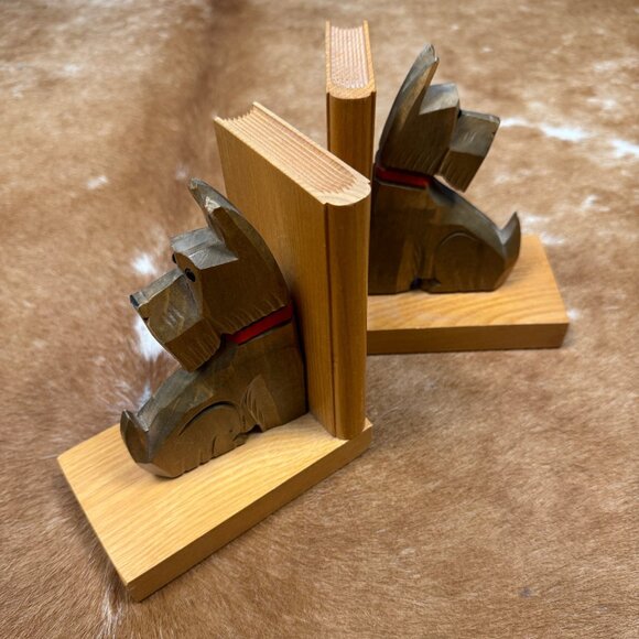 Vintage Hand-Carved Wooden Dog Bookends – Hans Schult Germany - Picture 4 of 5